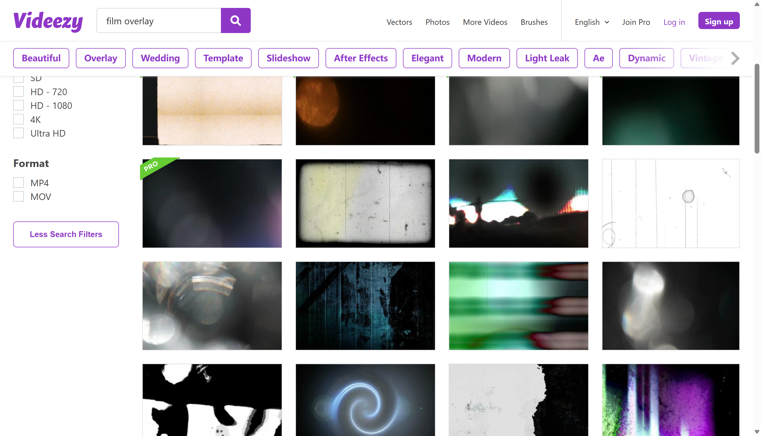 Top 5 websites to download film noise overlay: Videezy