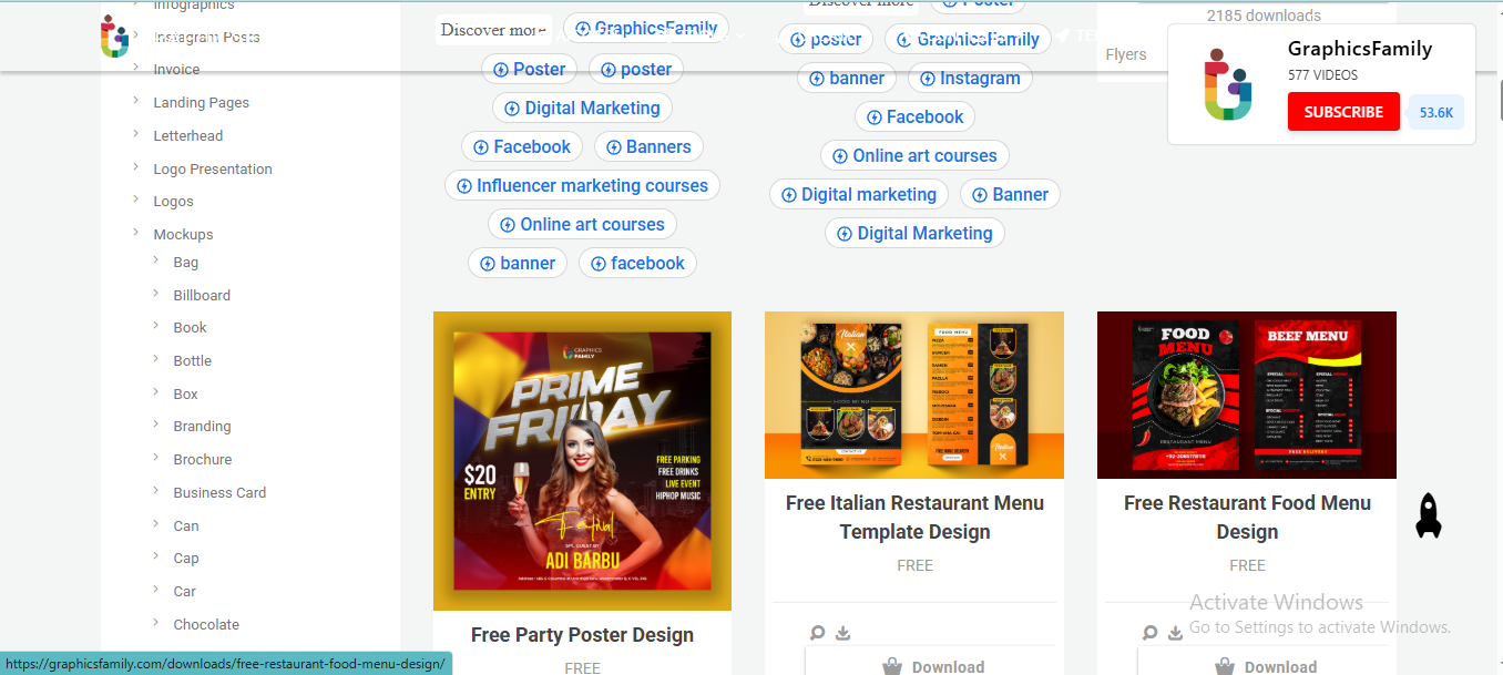 GraphicsFamily - another best tool to find event flyer templates PSD