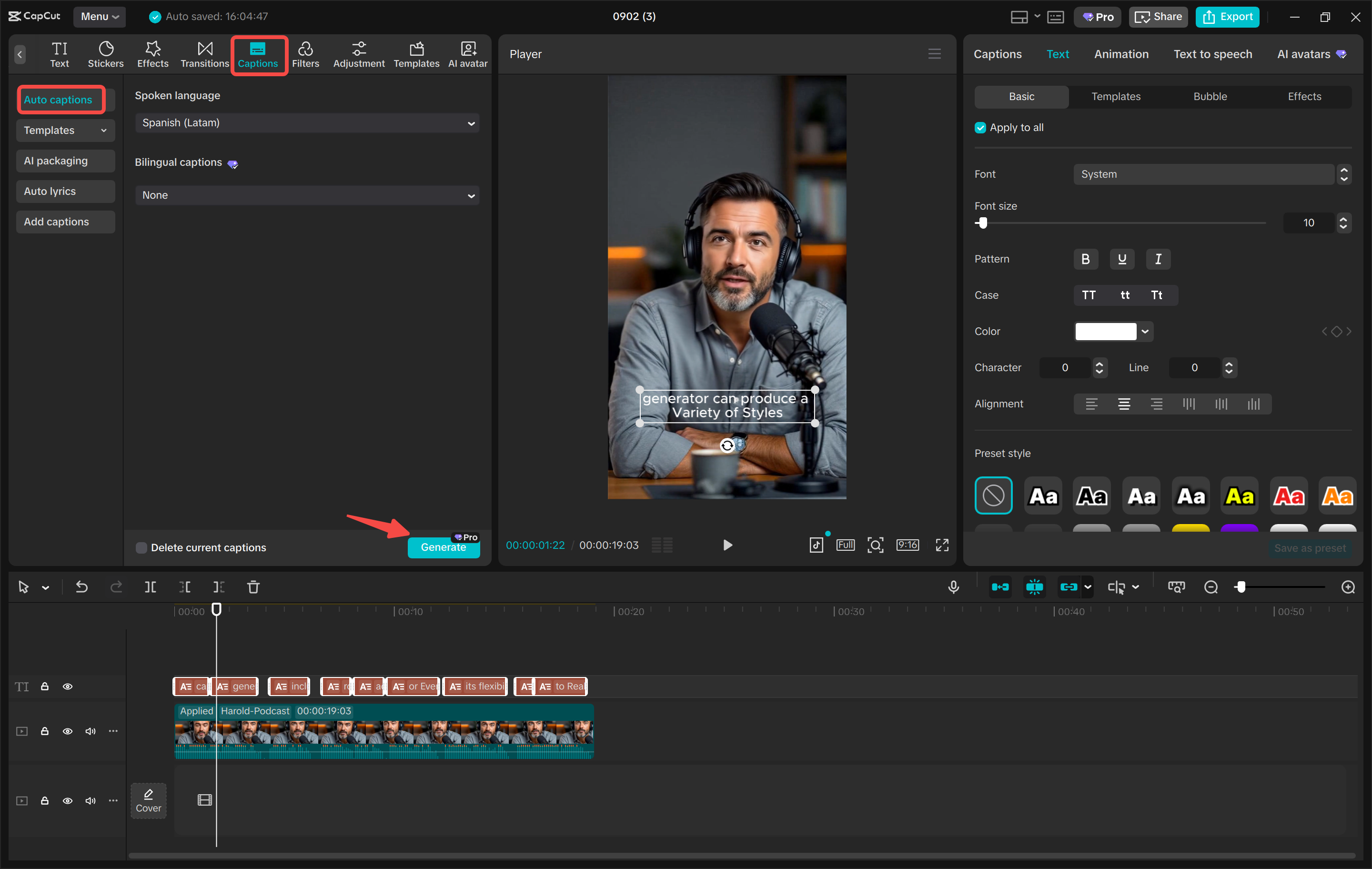 Editing the avatar video with the CapCut desktop video editor