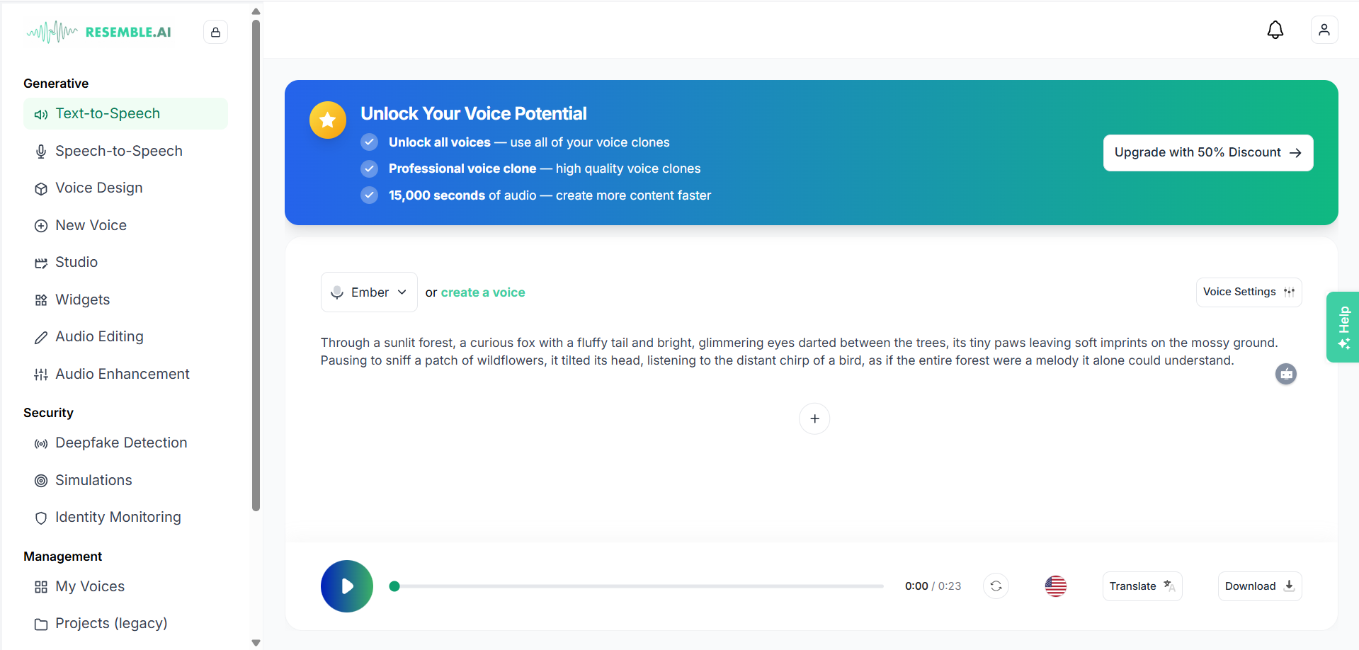 Realistic robot voice with Resemble AI