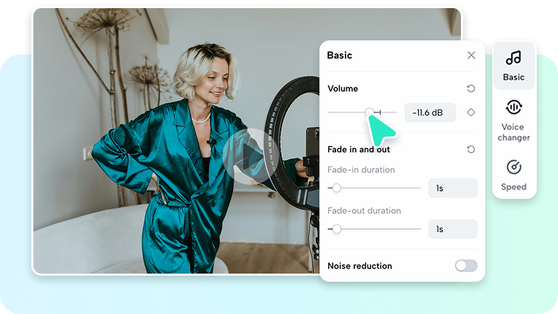 Fine-tune audio with settings and effects
