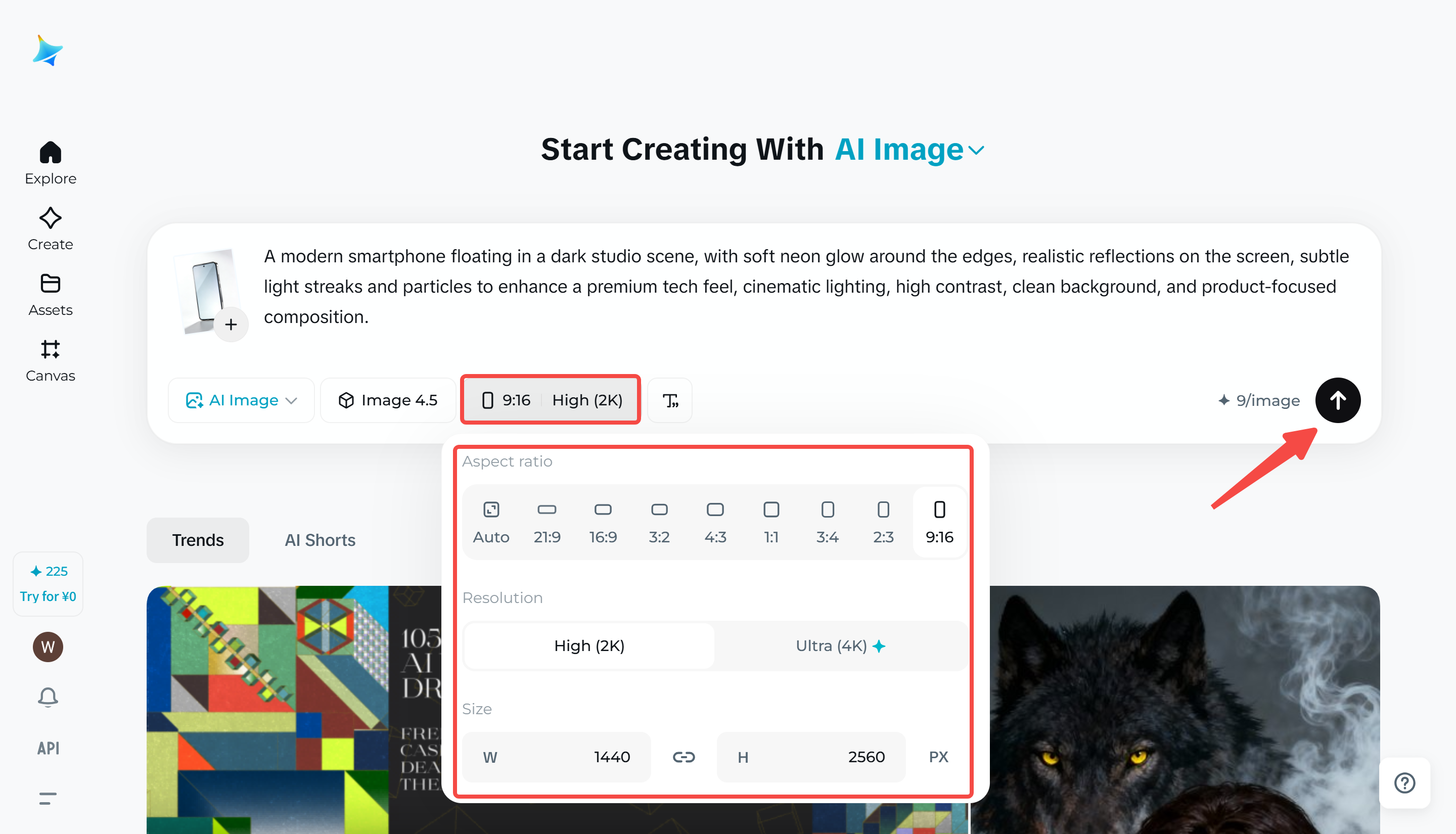 Selecting and applying poster effects to a product image.