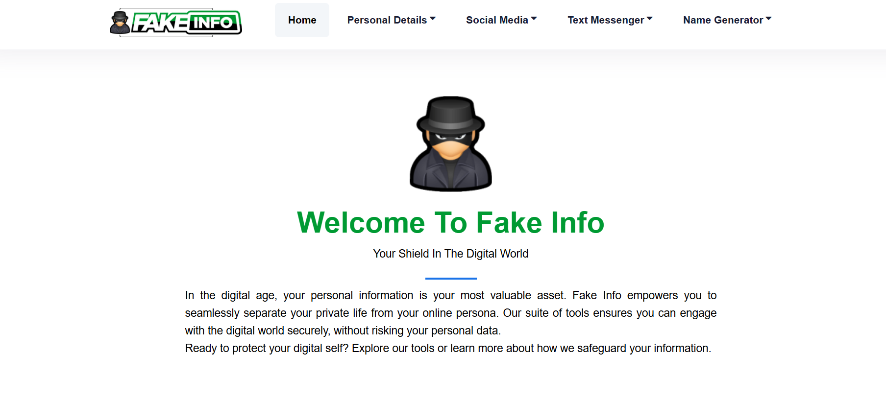 Page d'accueil de Fakeinfo