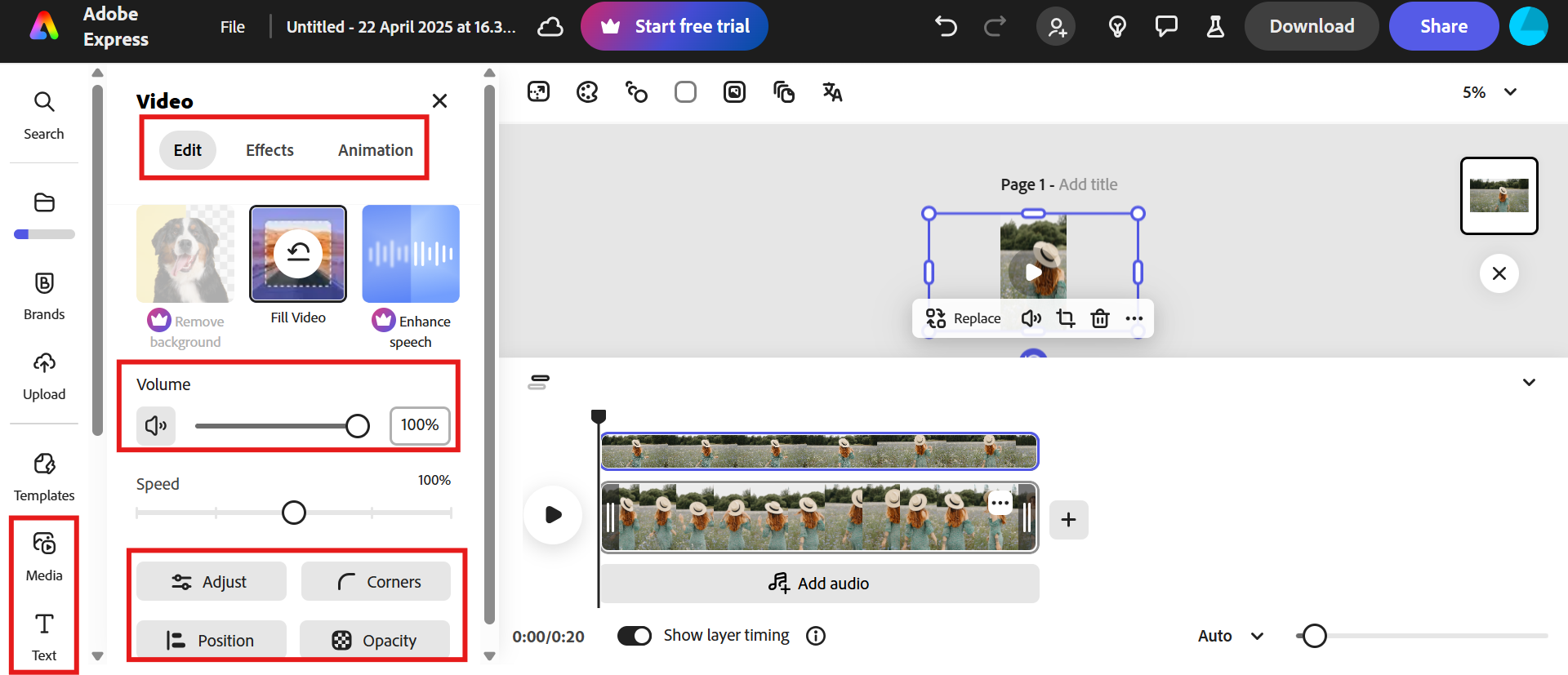 Customize the video