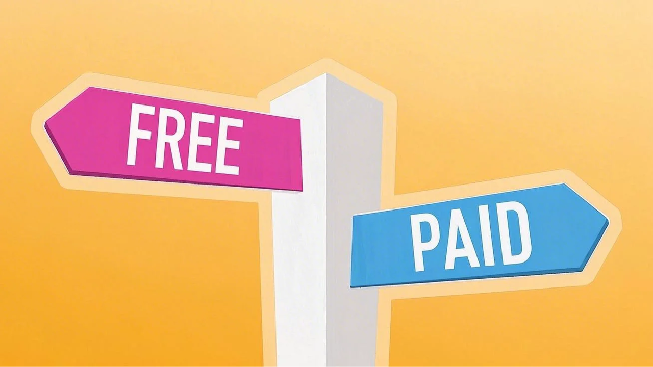 Compare free vs. paid logo generators