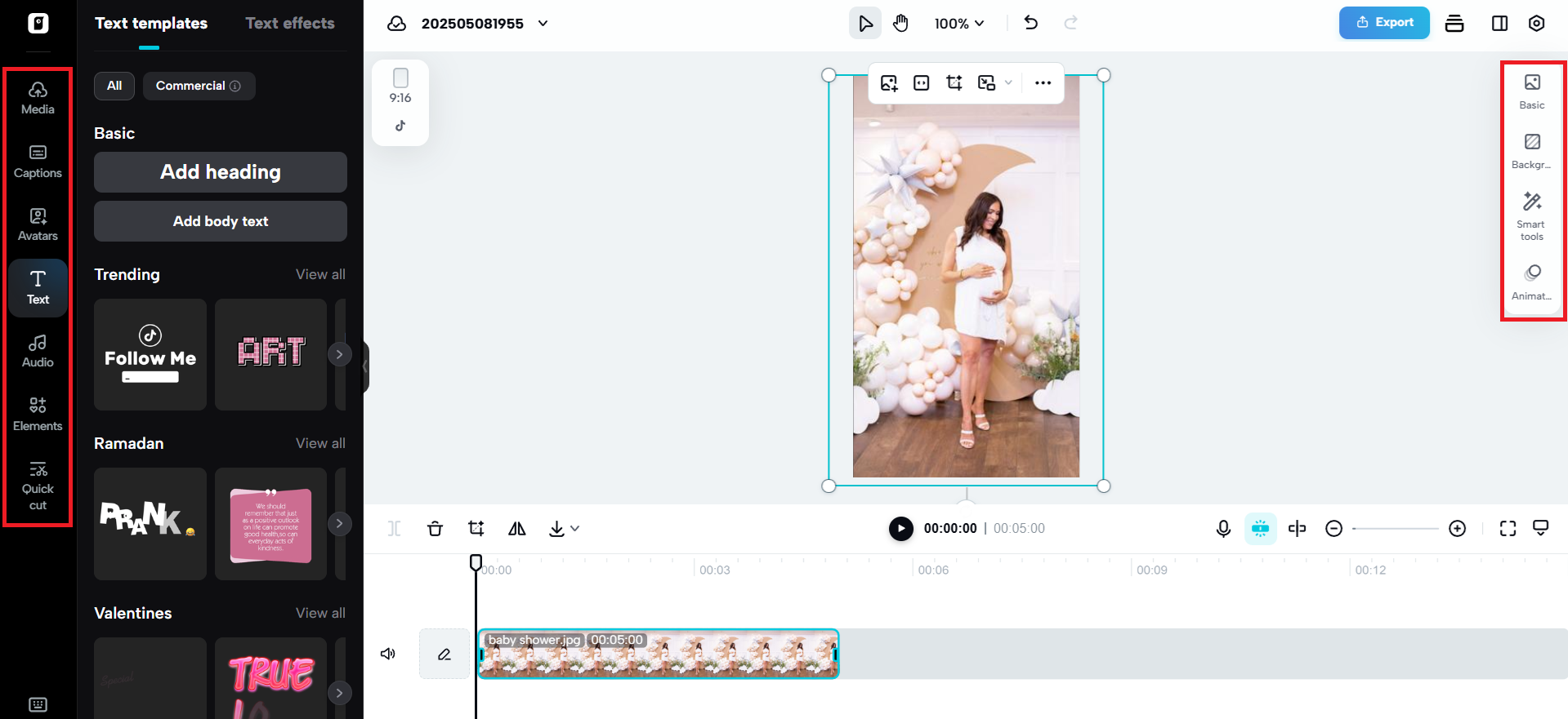Customize the video and add music & sound effects
