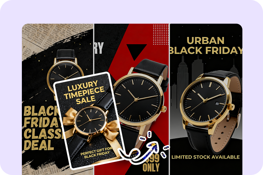 Creative replica designs virais com design CapCut IA