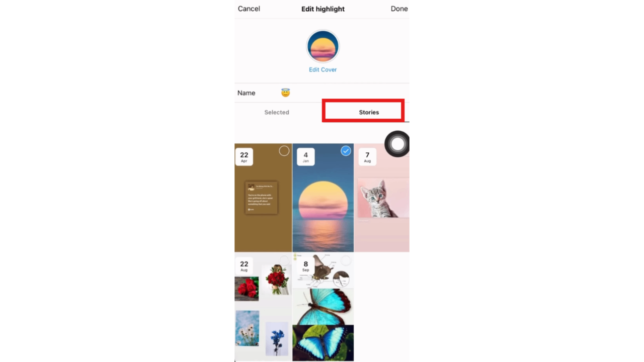 Choose stories to add