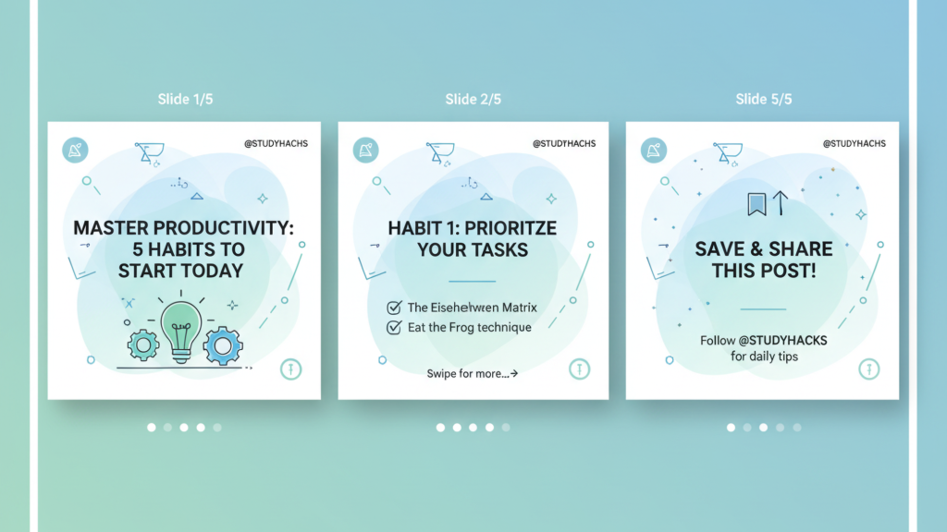 The use of carousels in social media post templates