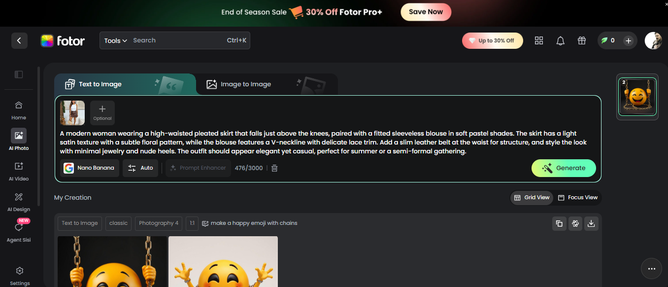 Fotor AI Fashion Generator
