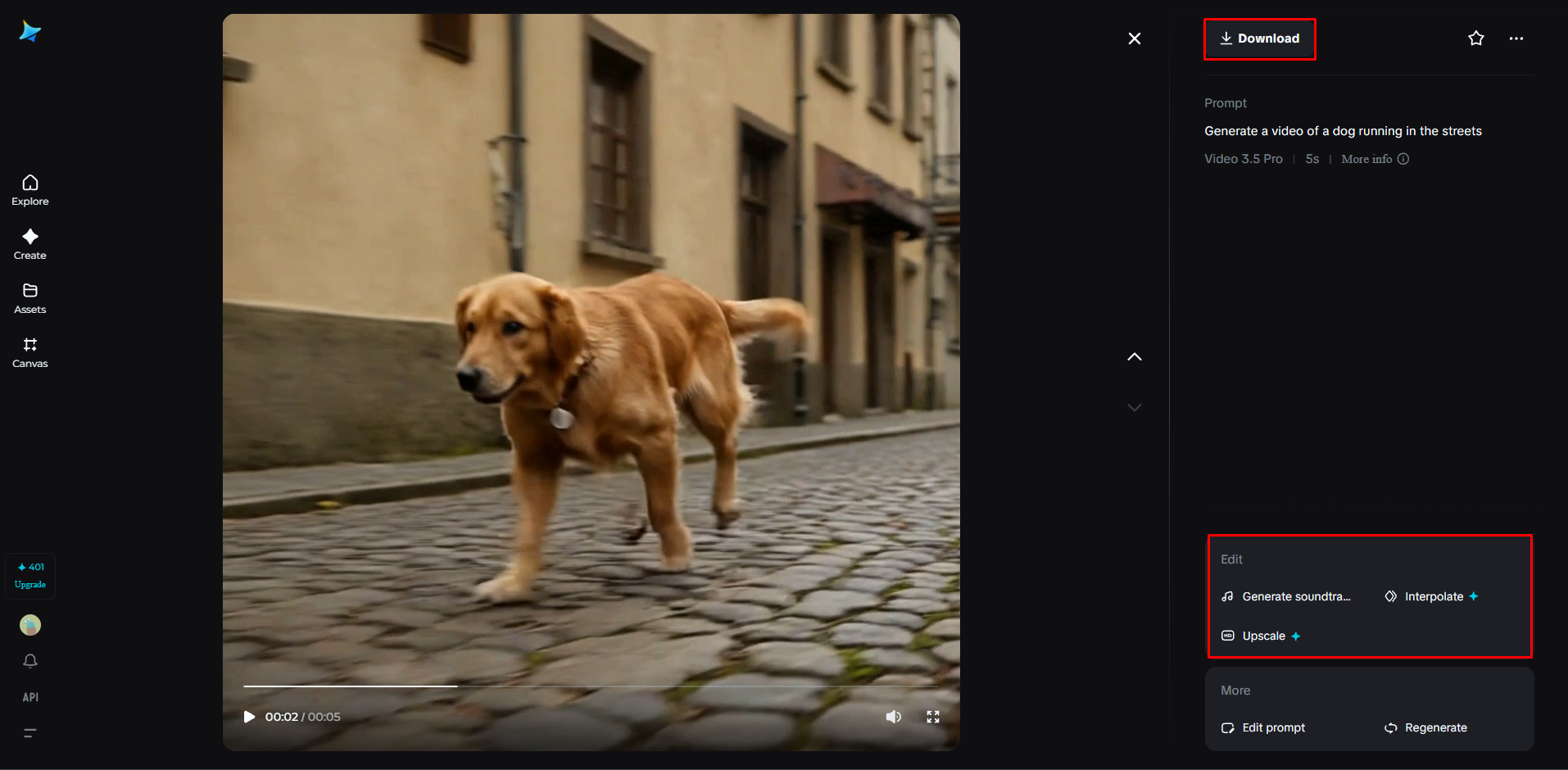 Refine and download the video