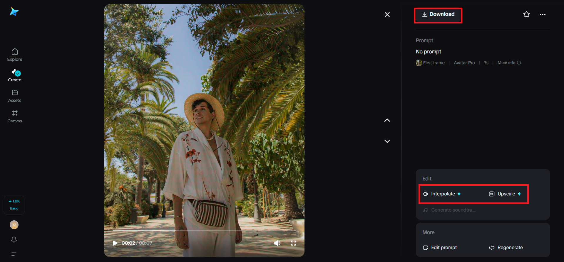 Download your generated work