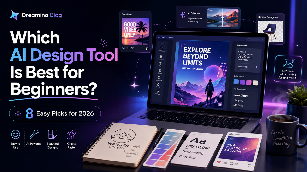 Bästa AI-designverktyget för nybörjare: Dreamina, Canva, Adobe Express och mer