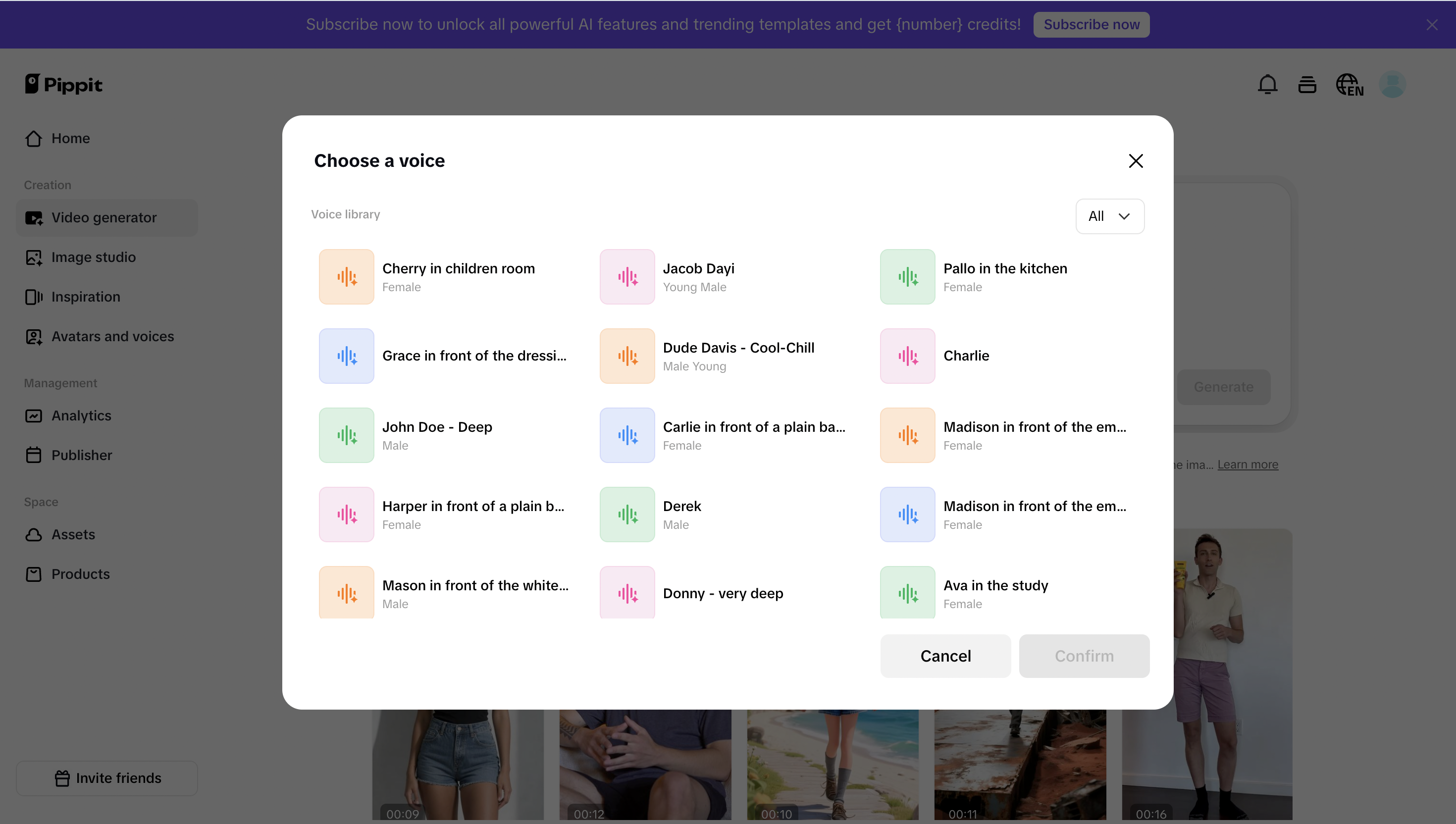 Varied AI voiceovers