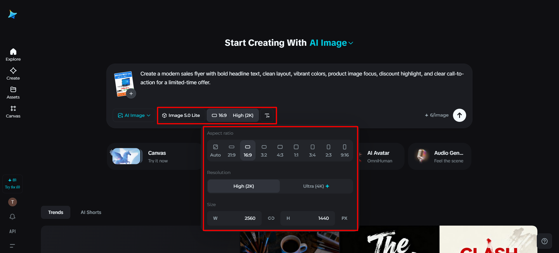 Select the model and generate an image
