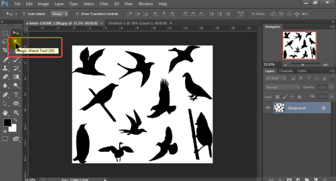 Add and select the tool