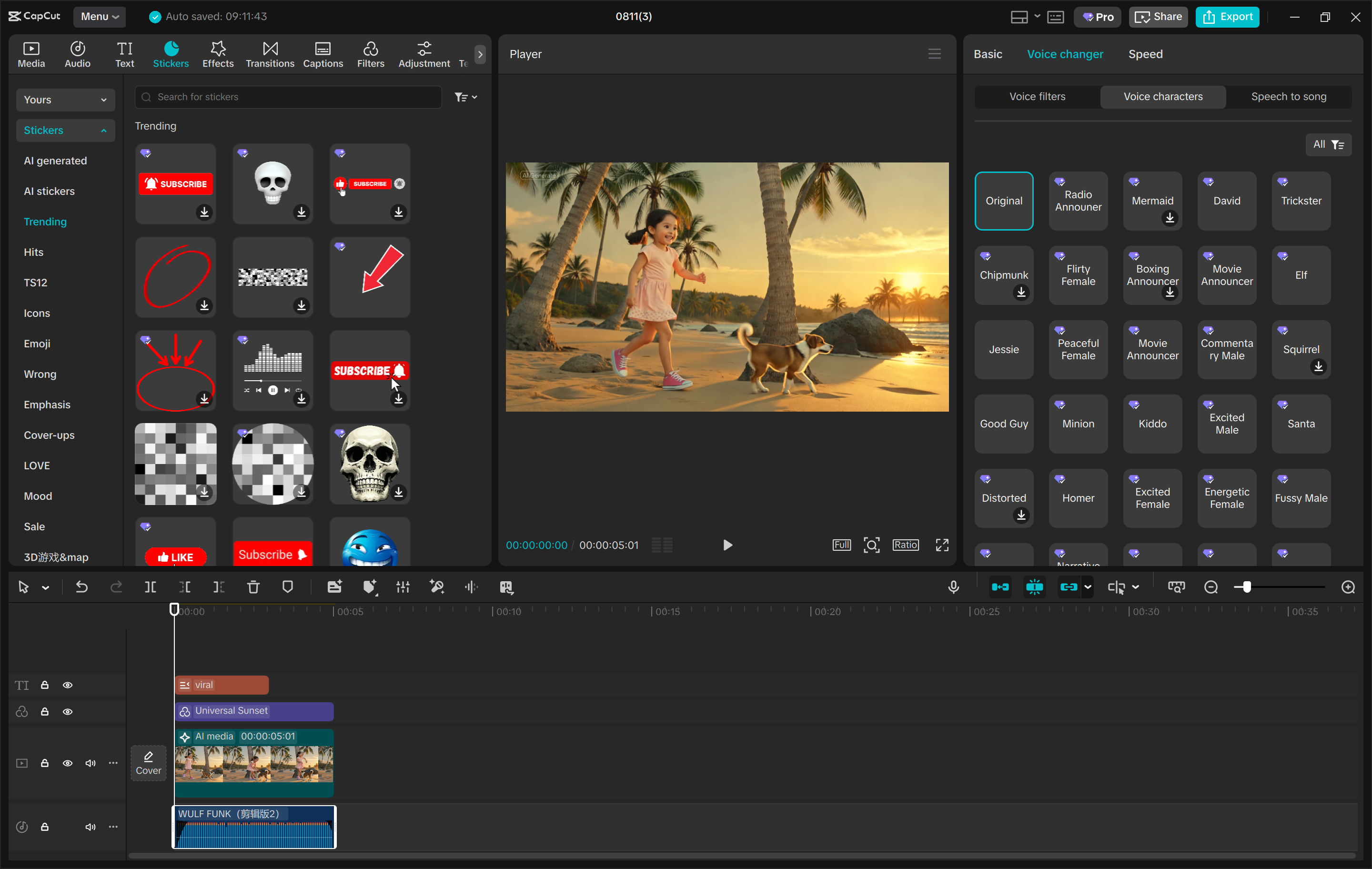 Giao diện của CapCut desktop video editor