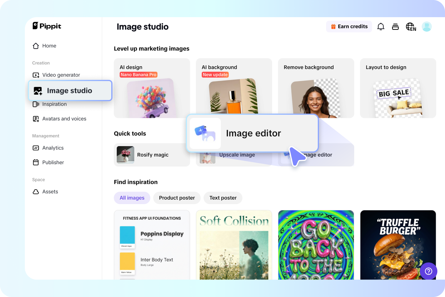 Navegar até o editor de imagens
