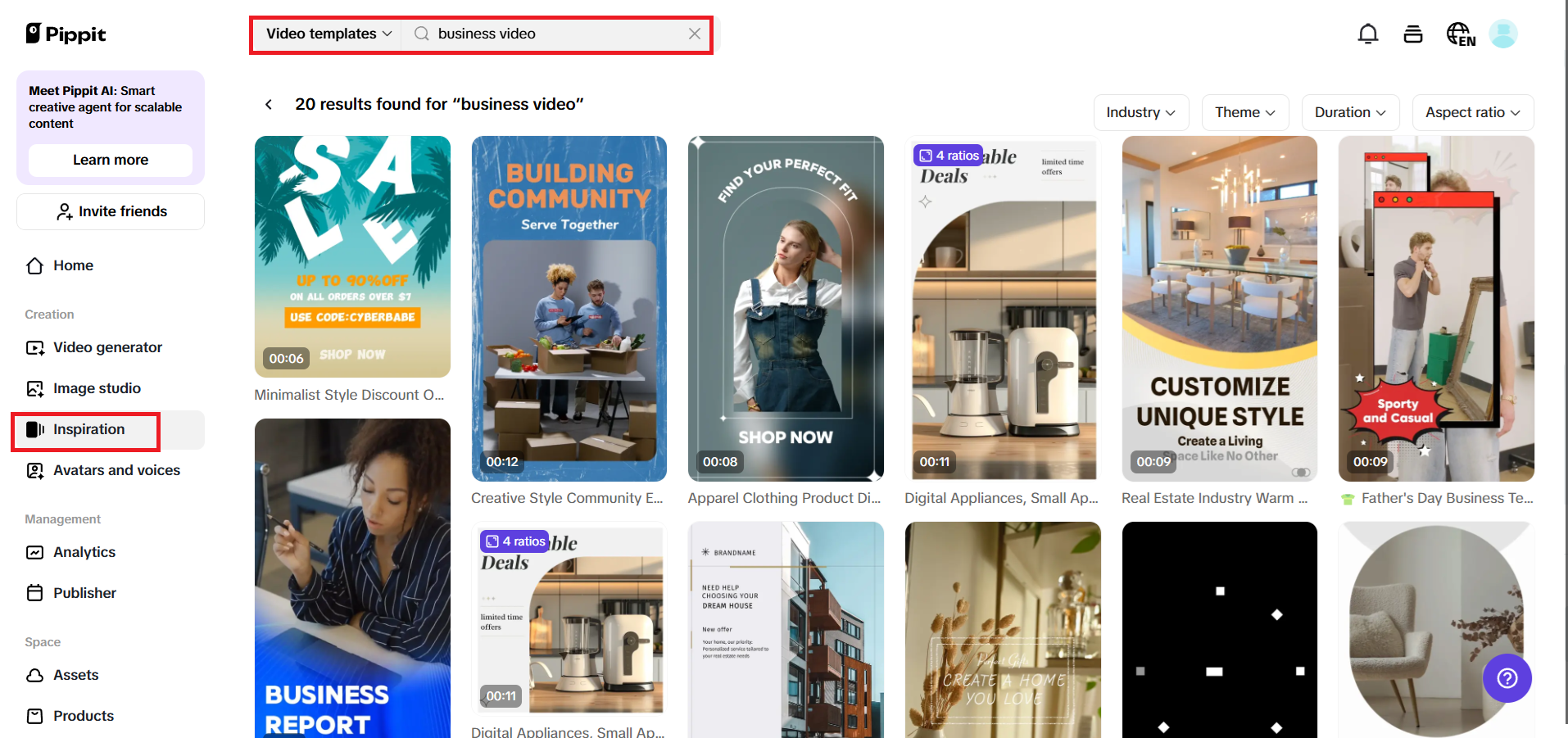 Find inspiration with ready-made templates