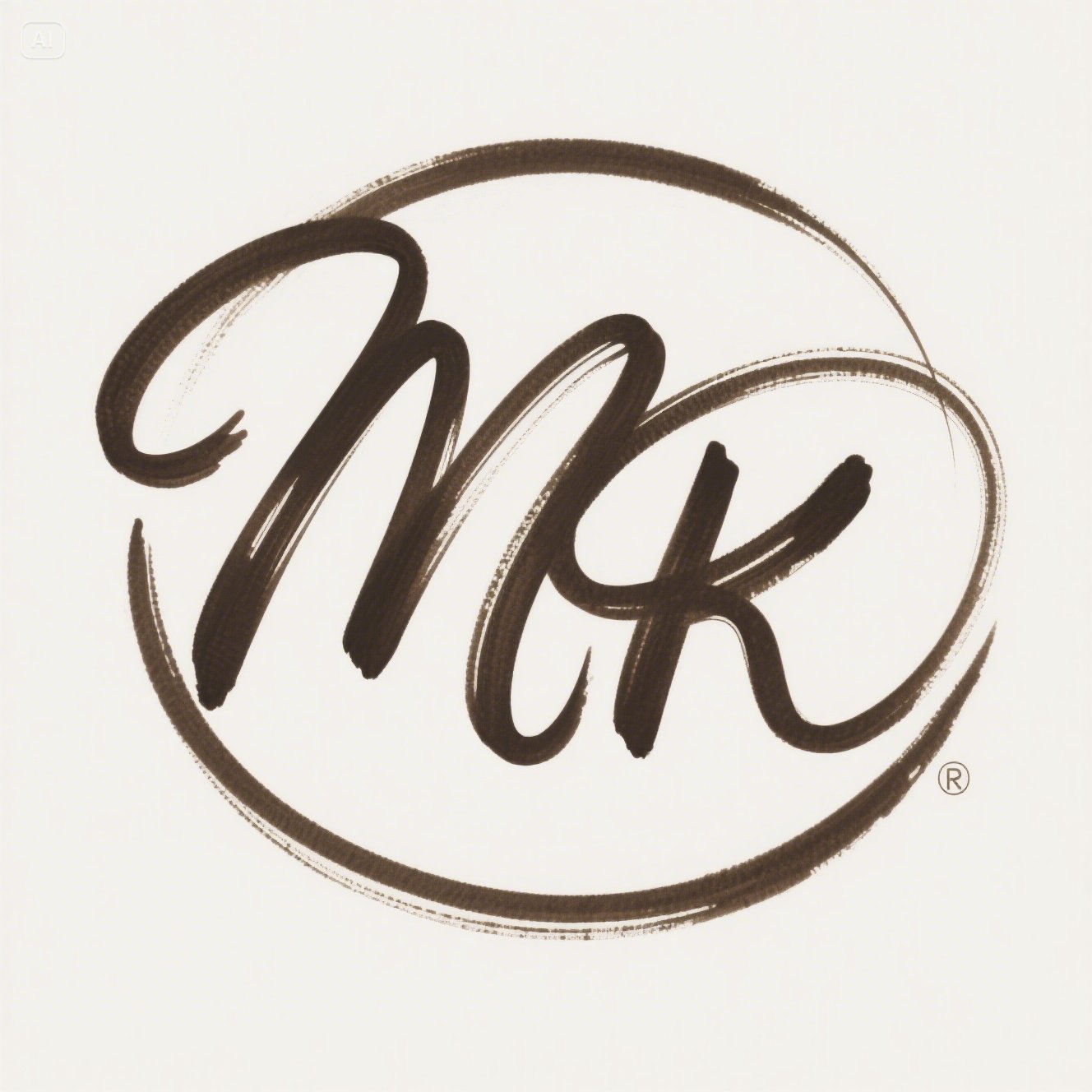 Handritat monogram för ett konstnärligt varumärke