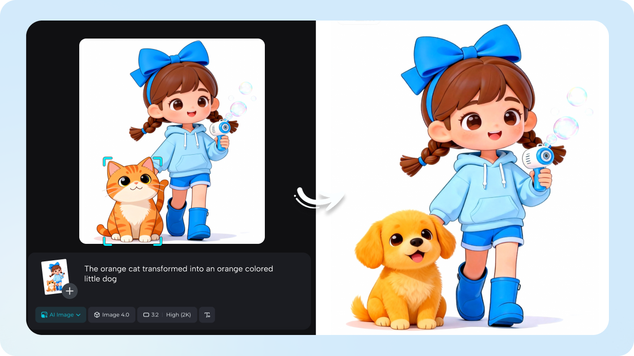 chibi designar med smart AI-redigering