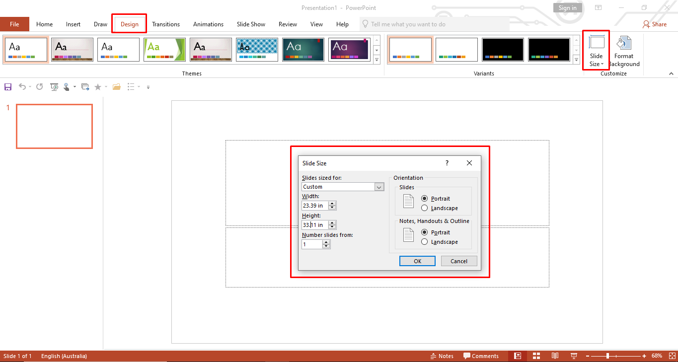 Elegir la diapositiva para aprender a hacer un póster en PowerPoint