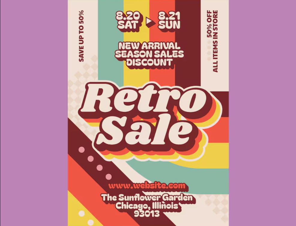 Poster design ideas for sales: Retro nostalgia