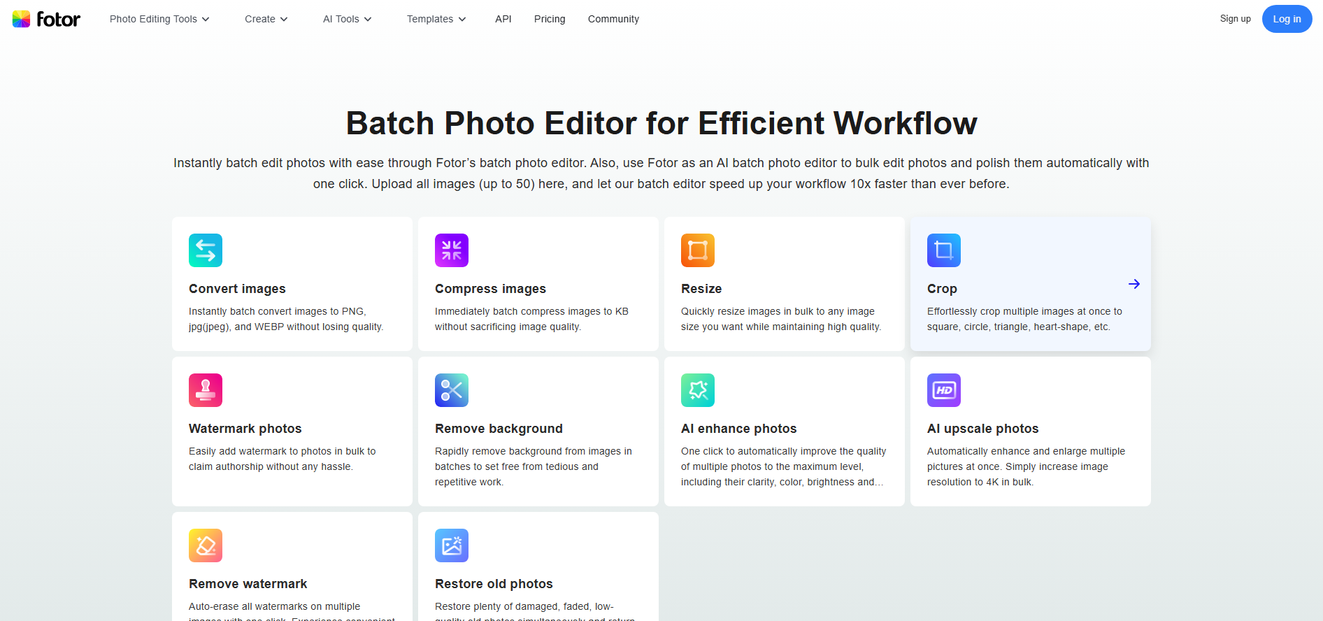 Fotor's batch editor