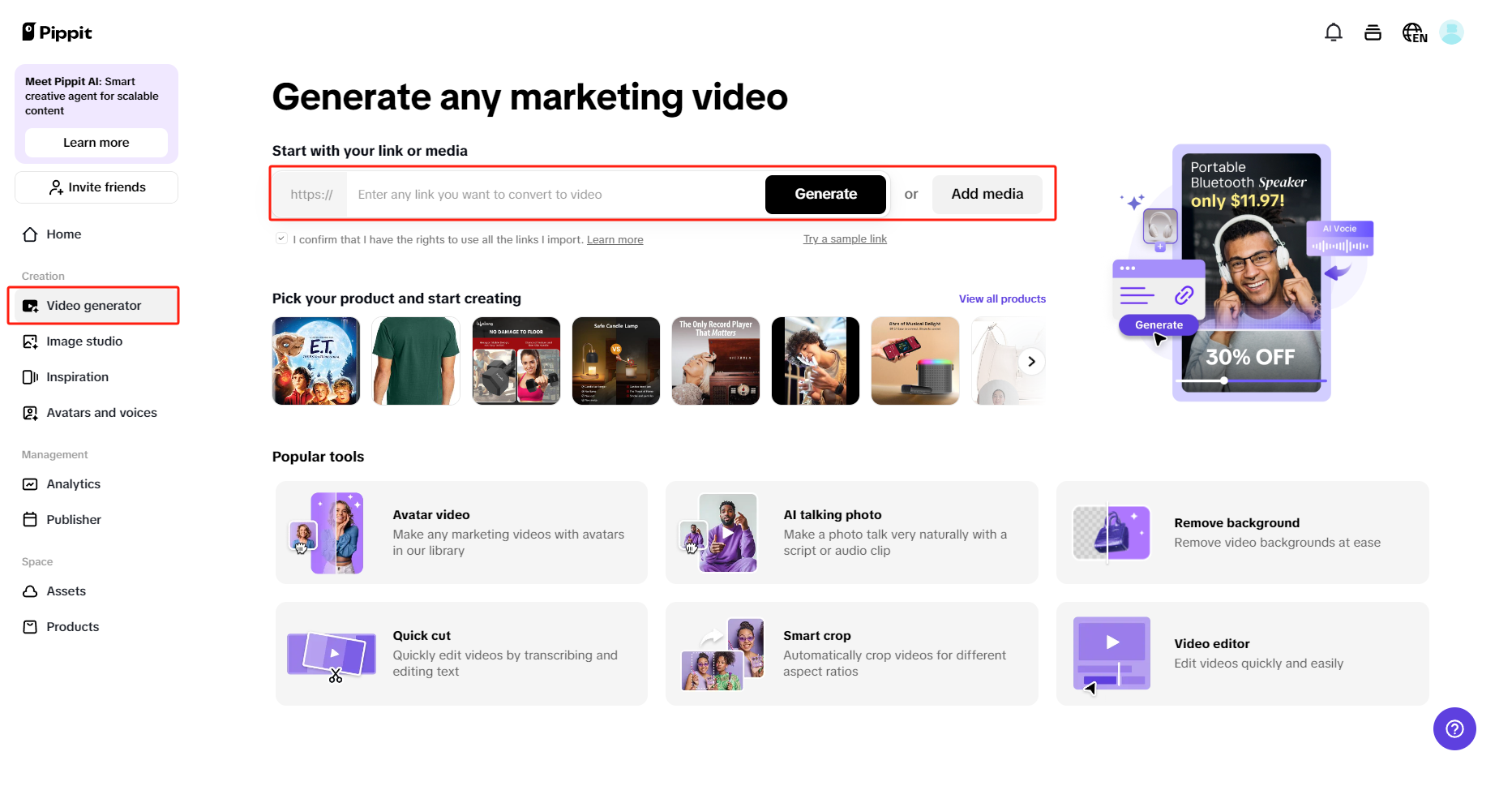 Adja meg a termék linkjét vagy a médiát