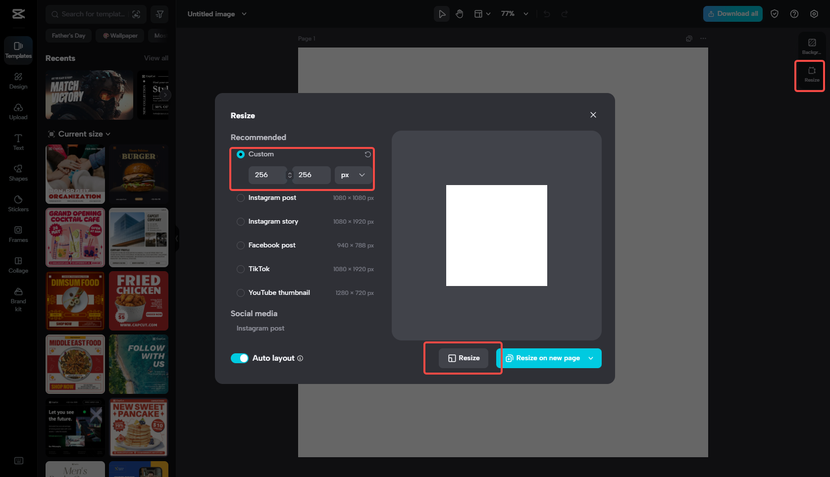 Ubahsaiz saiz imej untuk profil Twitch