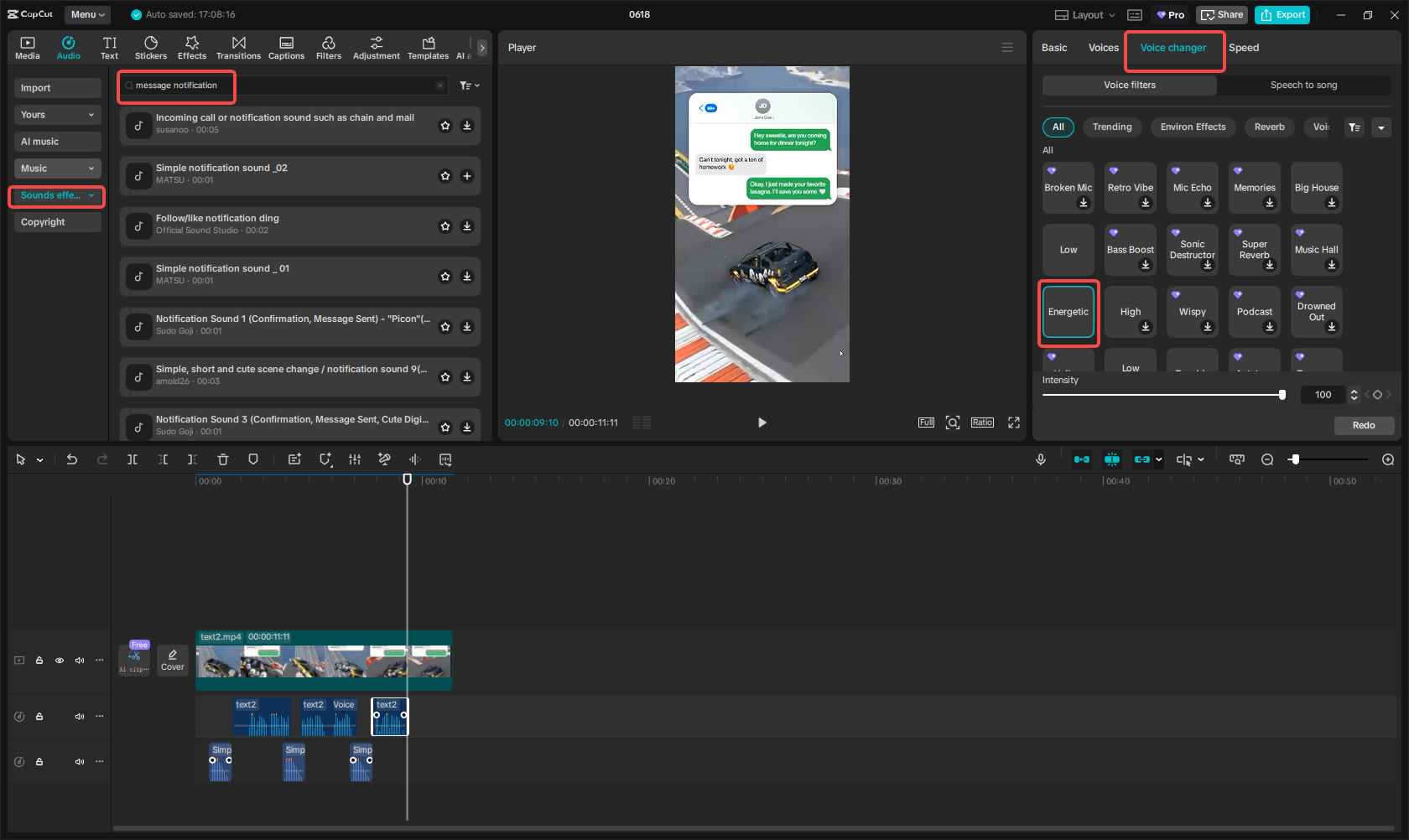Edit and customize the fake text video in CapCut