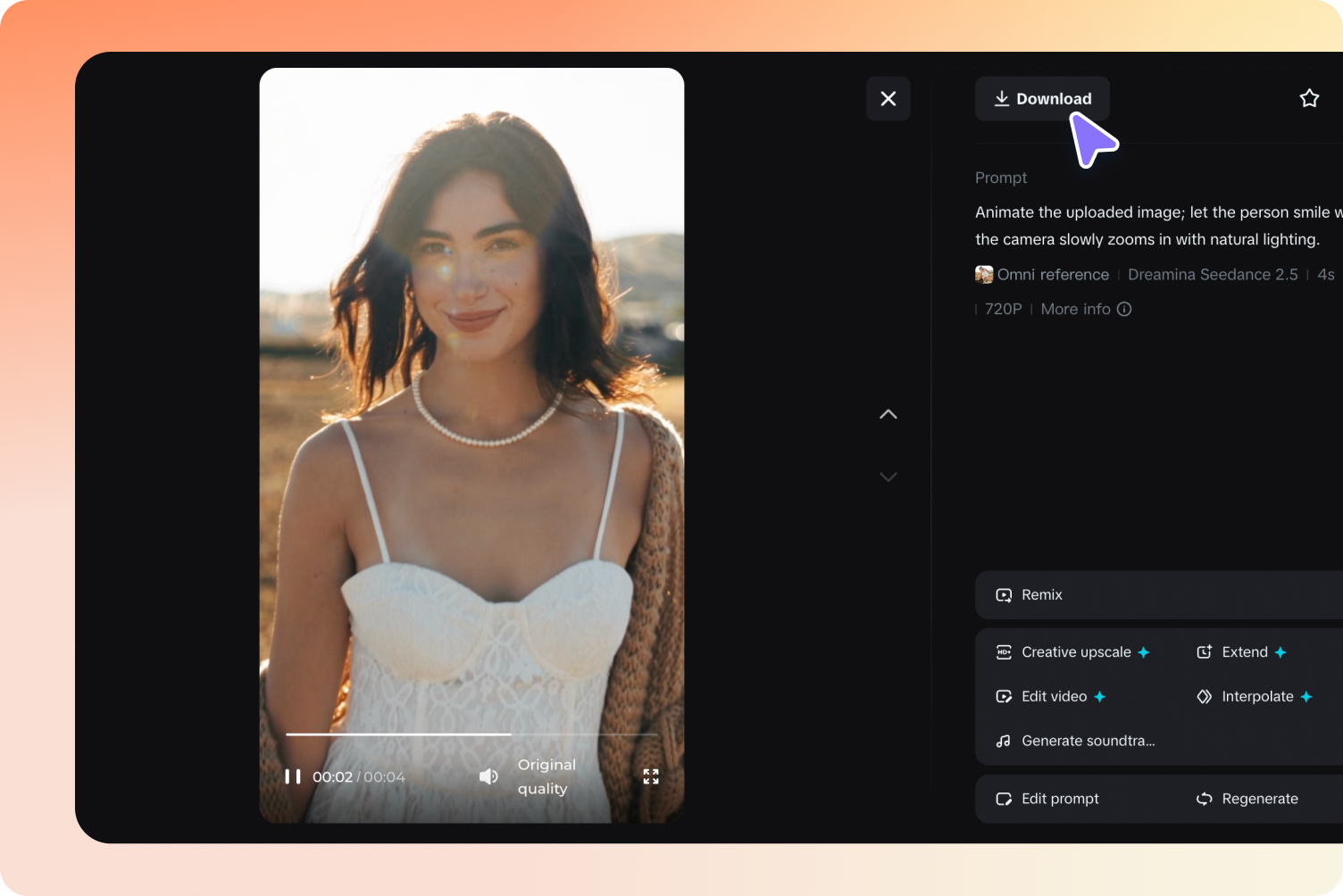 Preview and download your video
