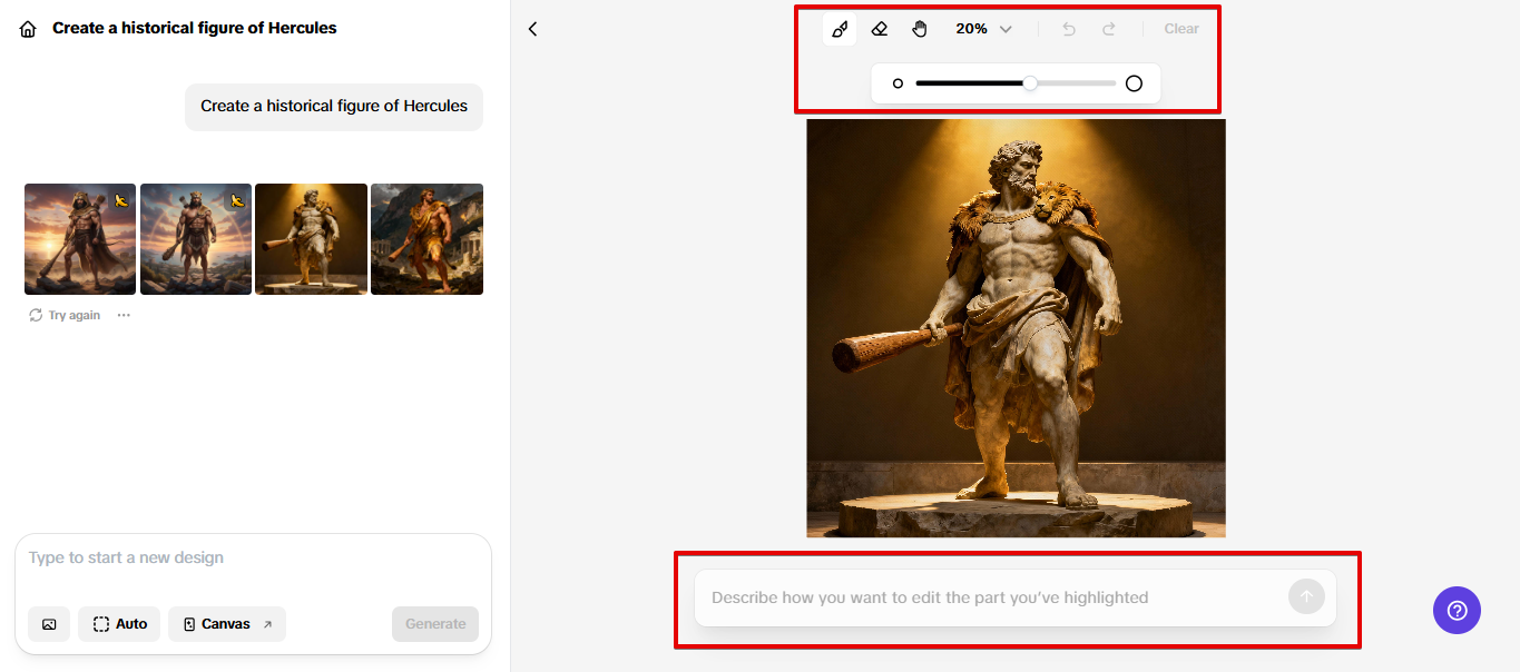 Ferramenta de preenchimento em Pippit