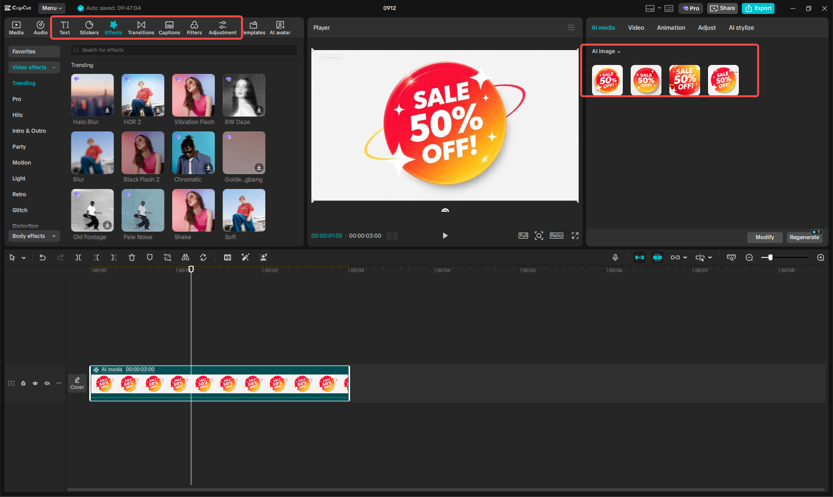 Edit the generated sale sticker