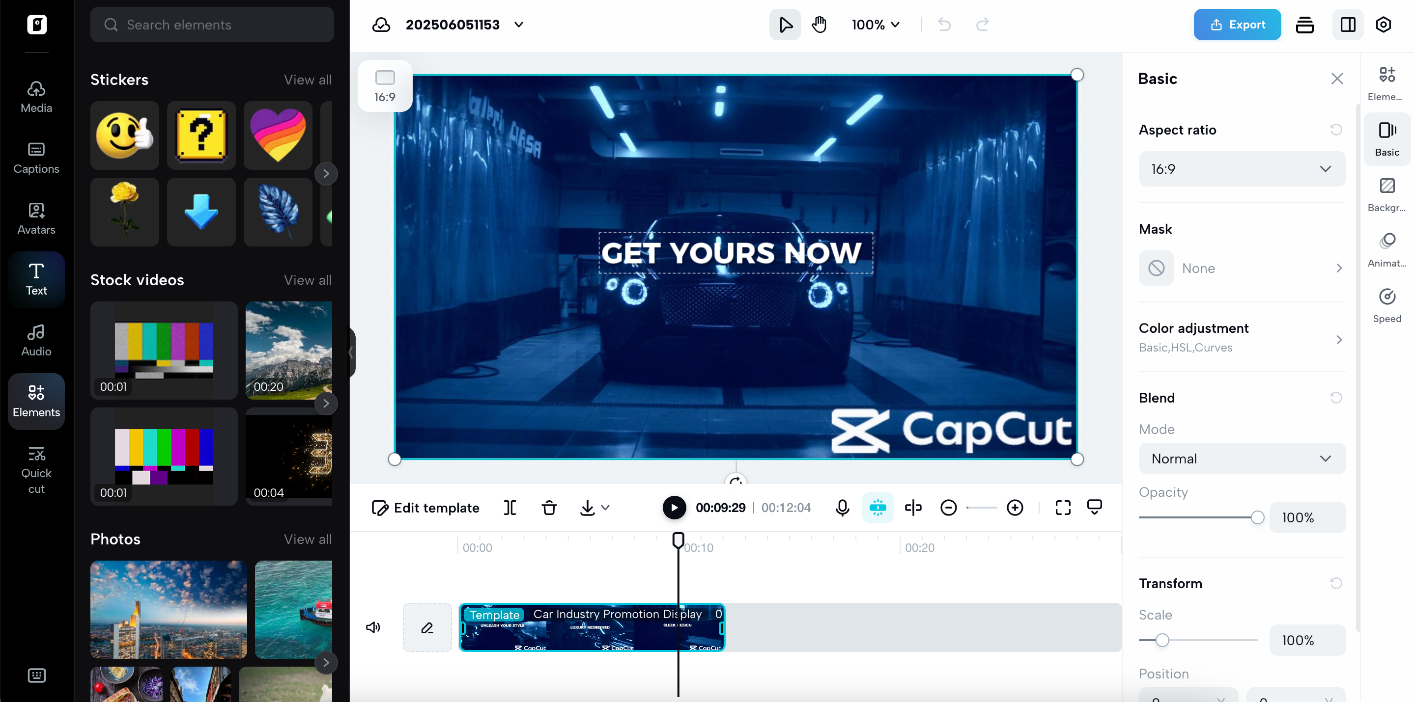 I-edit ang video template