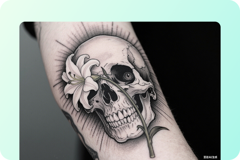 ตัวอย่างภาพ AI ของรอยสักที่มีคุณภาพสูงสำหรับการแสดงตัวอย่างการออกแบบที่ชัดเจน