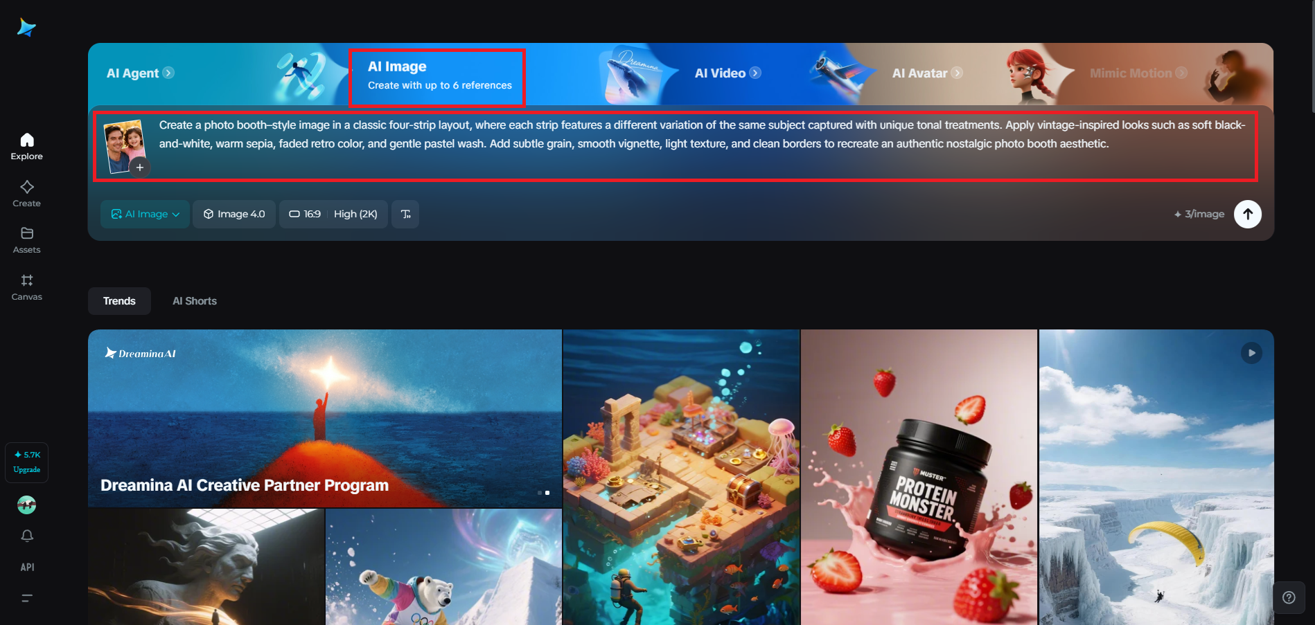 Décrivez votre invite de transformation d'image