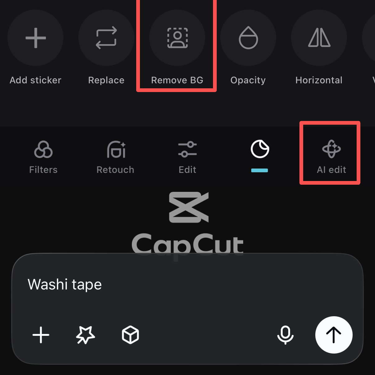 Using Remove Background tool in CapCut