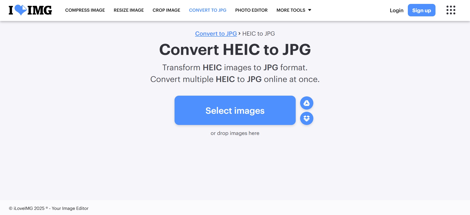 iLoveIMG: Online converter HEIC to JPG