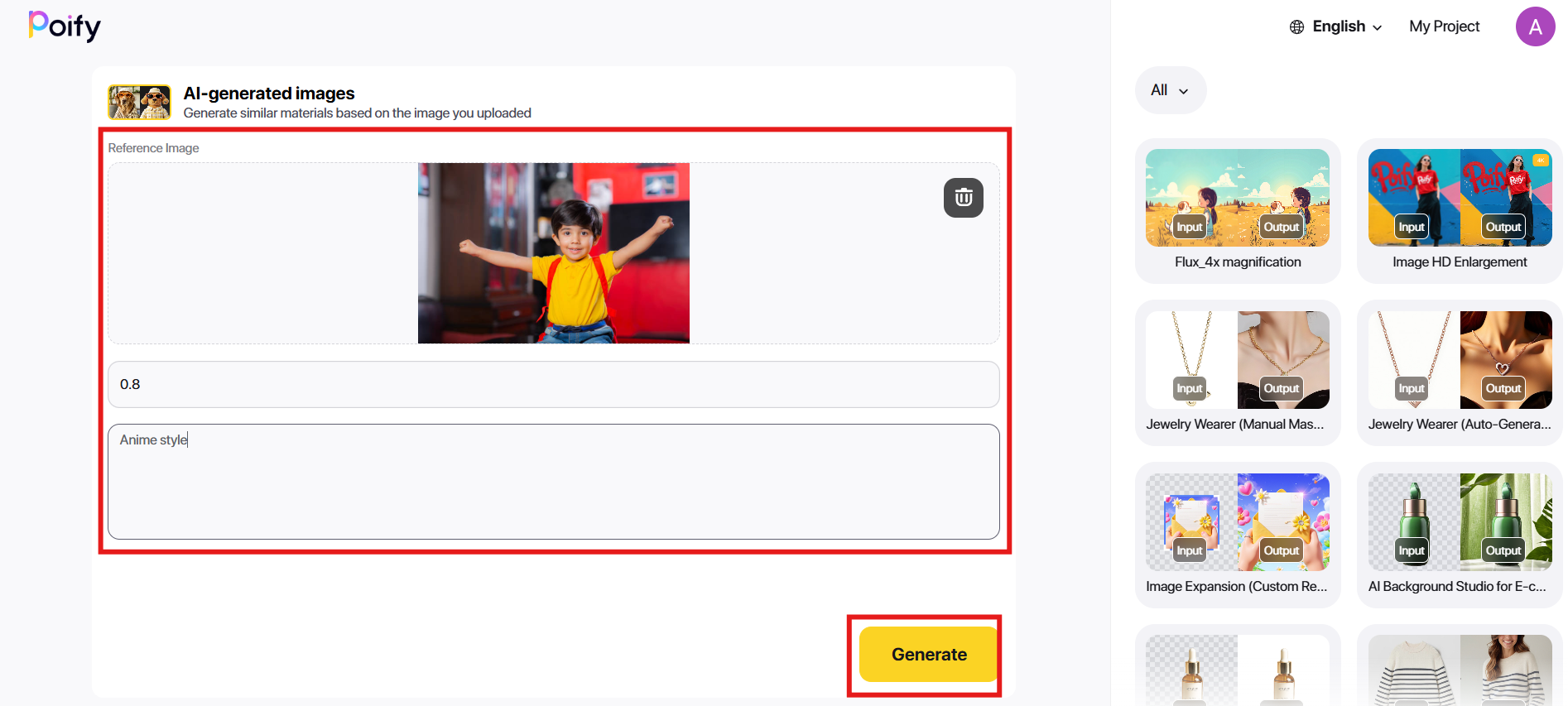 Upload a photo and enter your preferred style