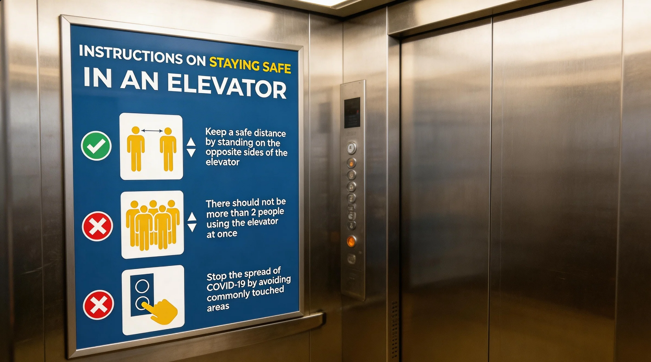 エレベーター内のポスター