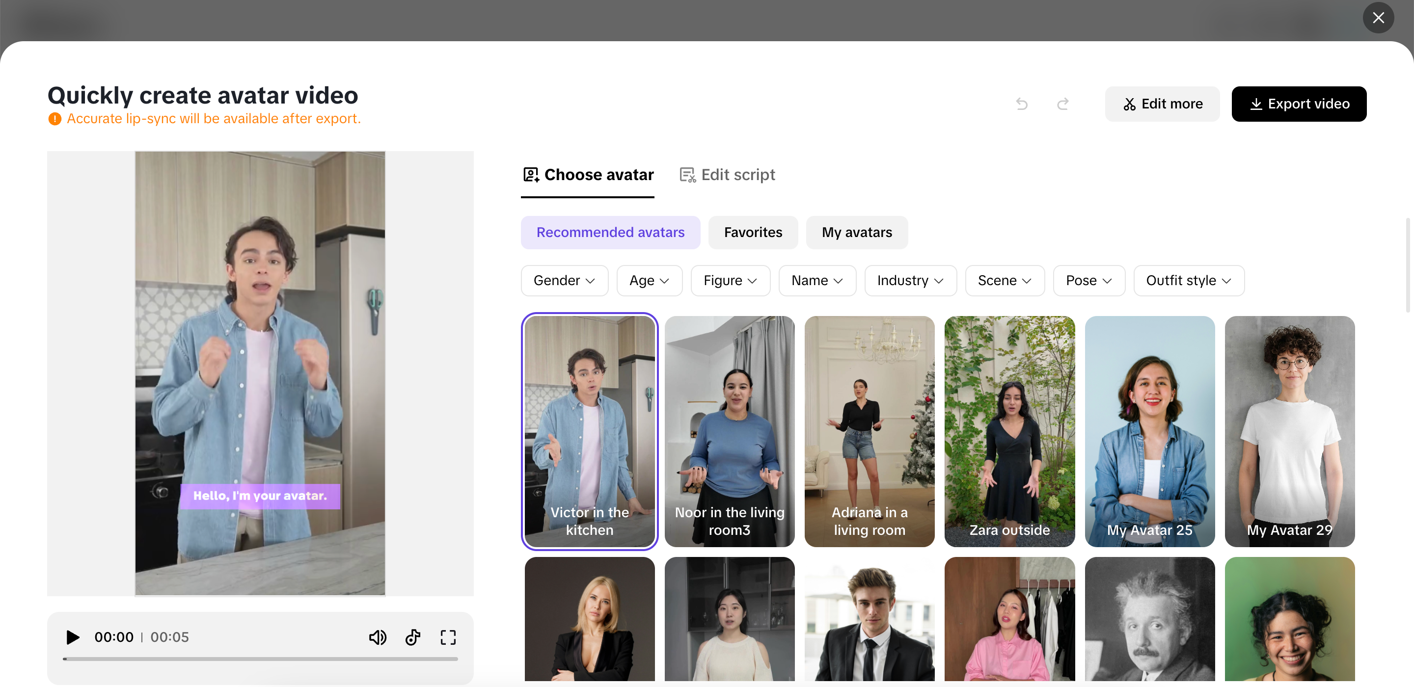 Avatares falantes realistas