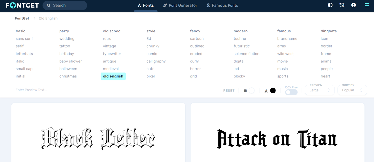 FontGet old english font creator