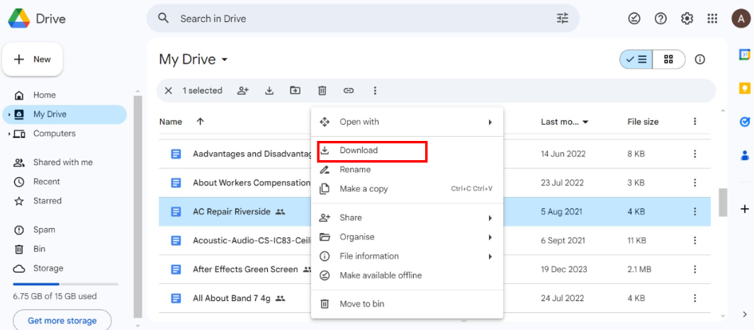 How to download Google Drive files to a Computer/Mac?
