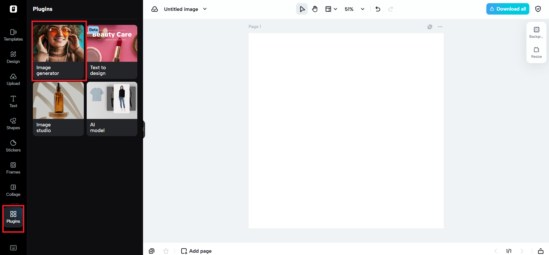 Image generator option