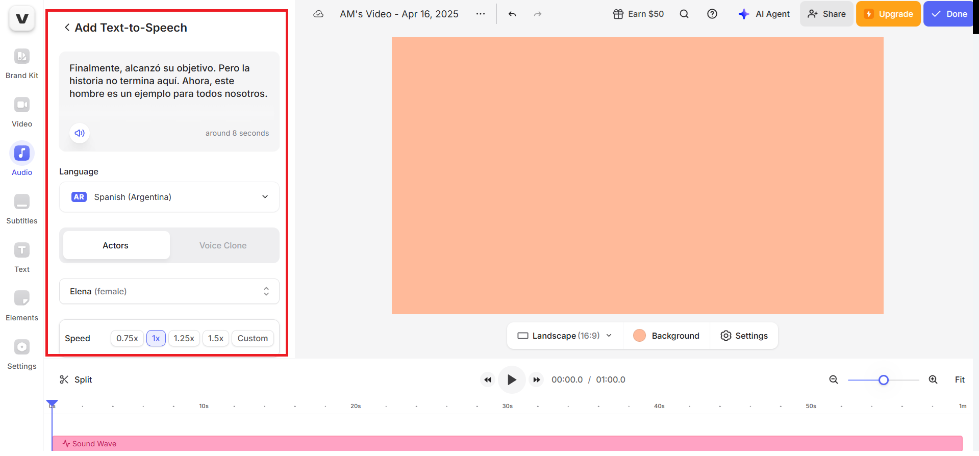 VEED.io interface