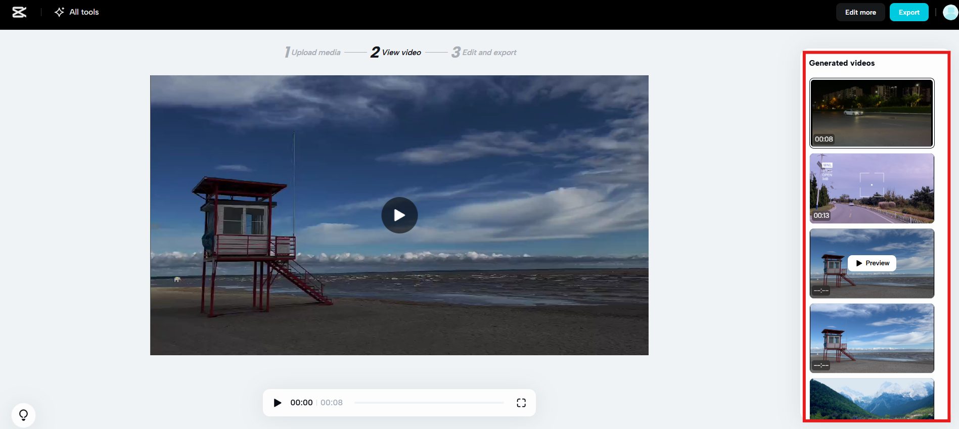 View generated videos