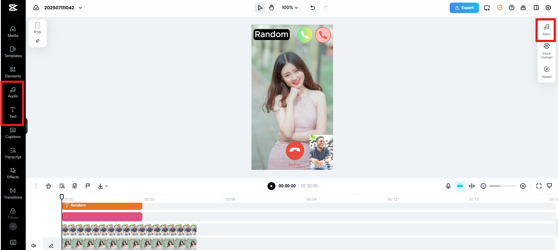 Enhance video with audio and text