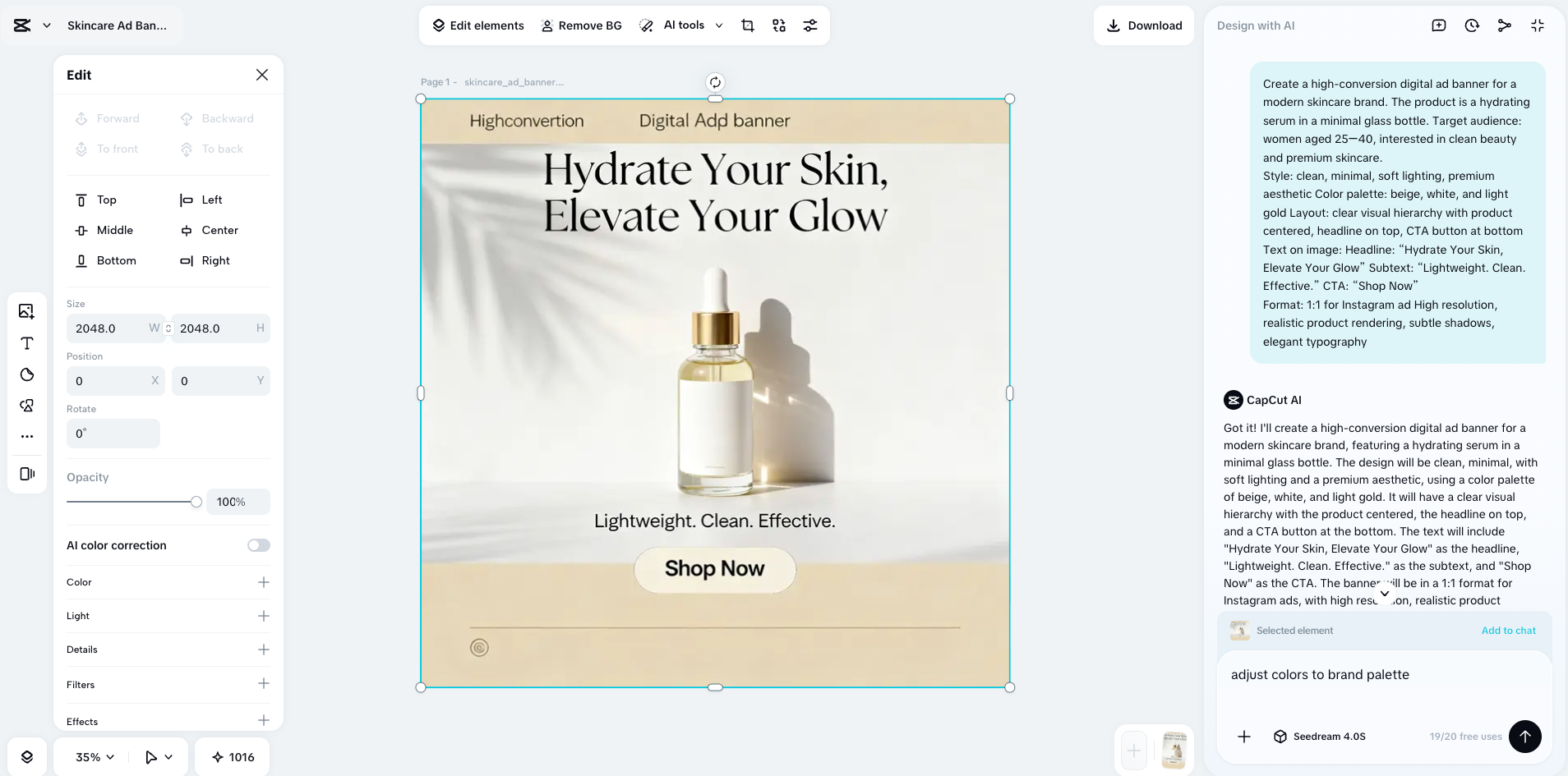 Generate and Refine AI Ad Creatives