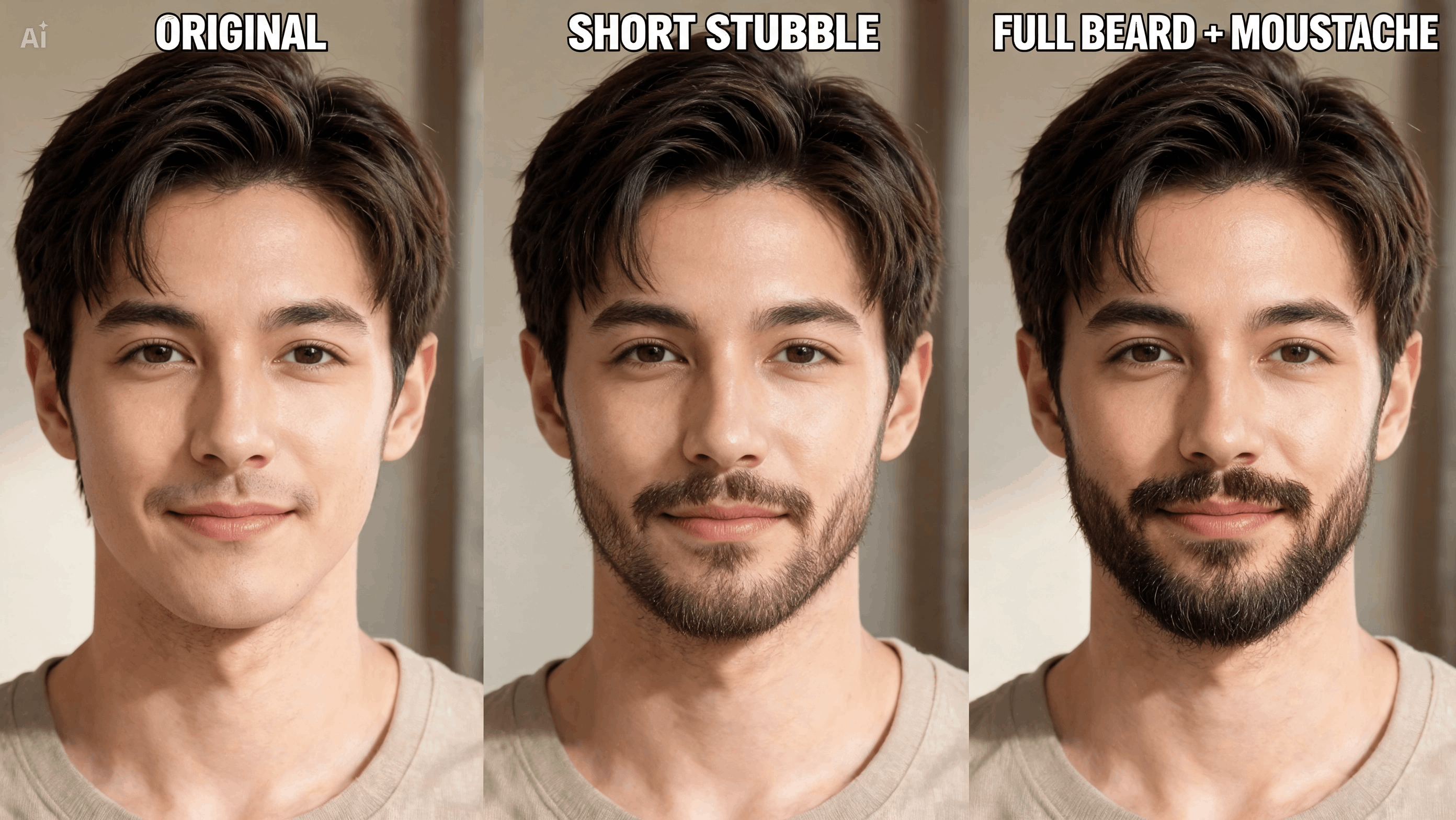 Preview a natural beard look fast